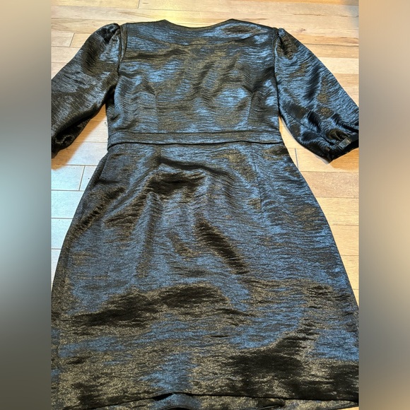 ba&sh “cami” V-Neck 3/4 Sleeve Crossover textured Satin Dress - Picture 11 of 16